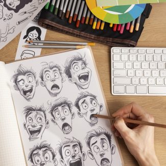 Dessins têtes - La Mascotterie - Cindy Corvey-Biron